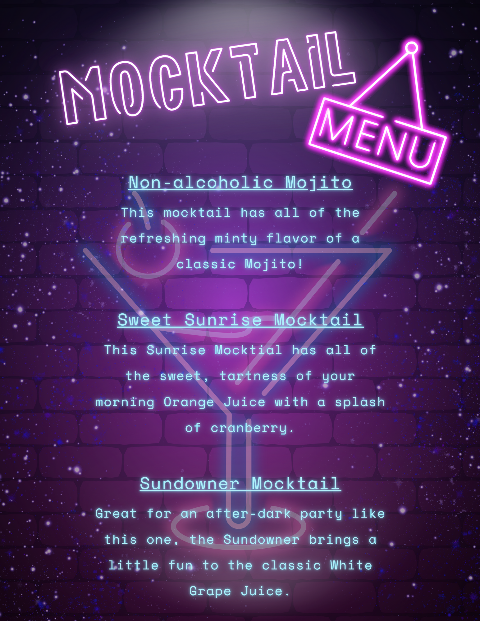 mocktail menu