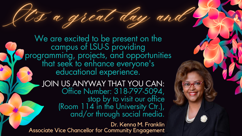 welcome graphic from Dr. Kenna Franklin, text on a black flowery background